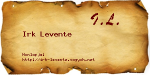 Irk Levente névjegykártya